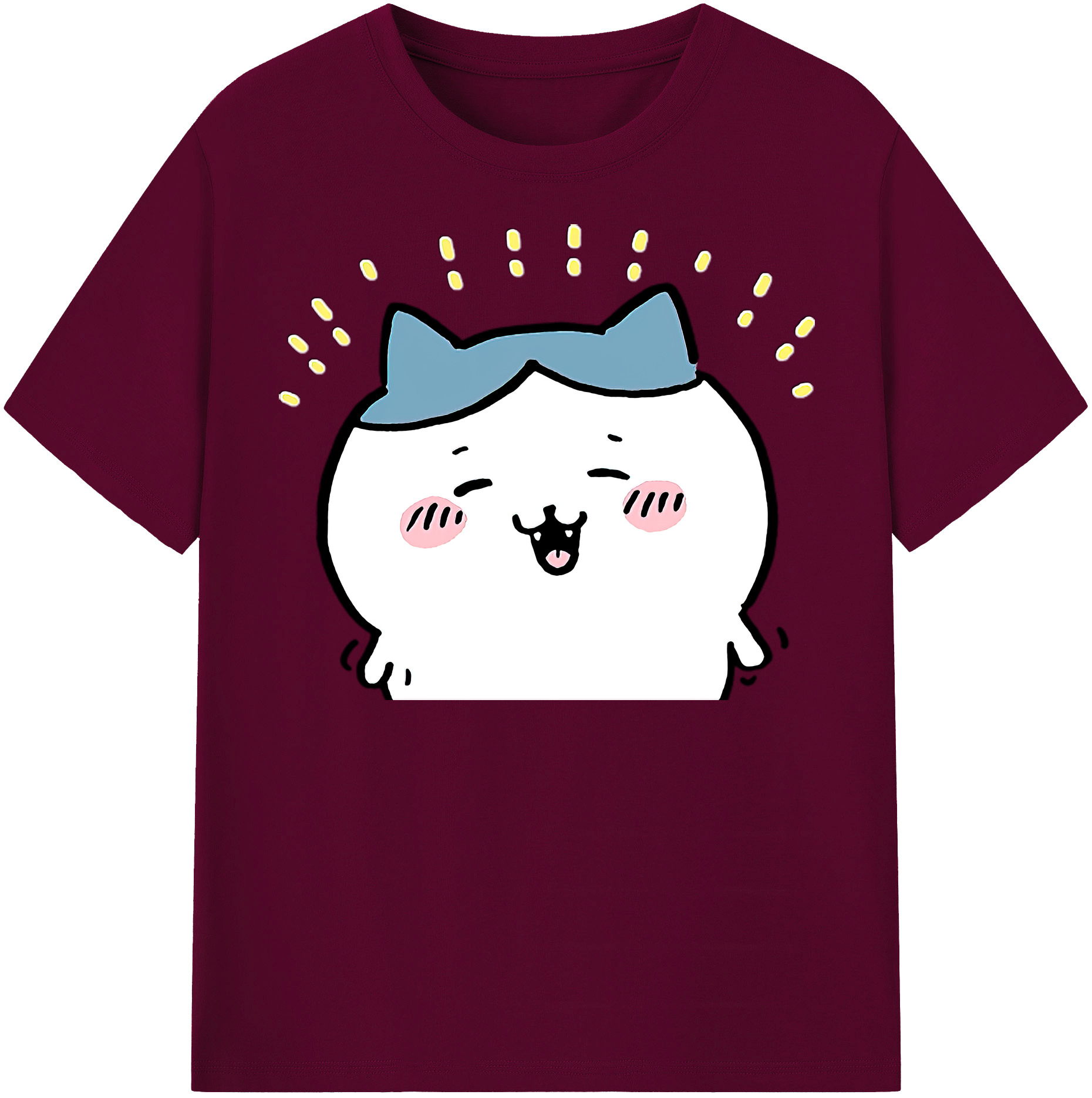 （画像用） ちいかわ ハチワレ Chii-kawa hachiware レディースカジュアルプリントTシャツ（綿100％）